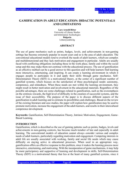 Publikation: Gamification in Adult Education